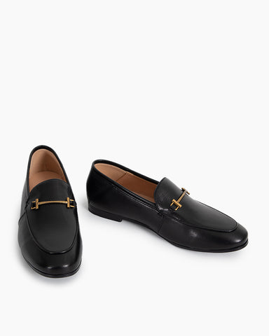 Chain Decoration Comfortable Penny Flat loafers