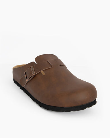 Oiled Leather Soft Footbed Clog Mules