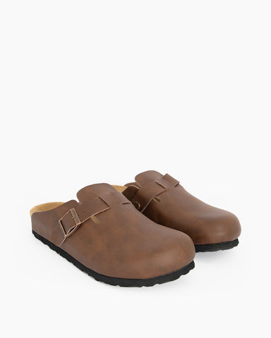 Oiled Leather Soft Footbed Clog Mules