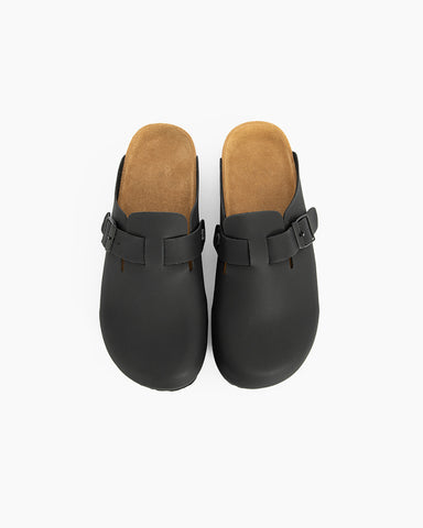 Oiled Leather Soft Footbed Clog Mules