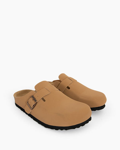 Oiled Leather Soft Footbed Clog Mules