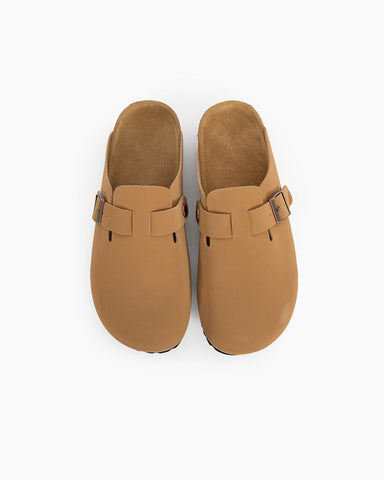 Oiled Leather Soft Footbed Clog Mules