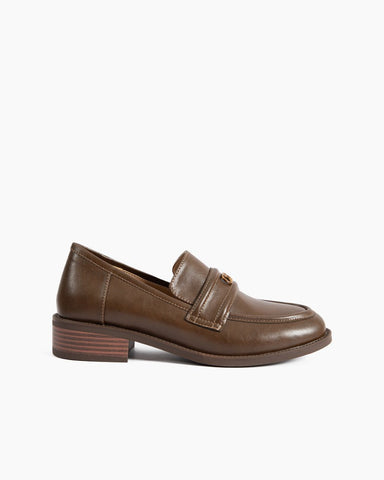 Comfortable Lug-Sole Leather Loafers