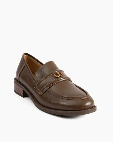 Comfortable Lug-Sole Leather Loafers