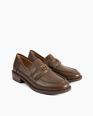 Comfortable Lug-Sole Leather Loafers