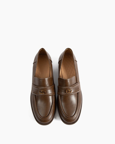 Comfortable Lug-Sole Leather Loafers