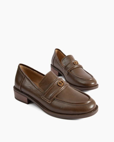 Comfortable Lug-Sole Leather Loafers