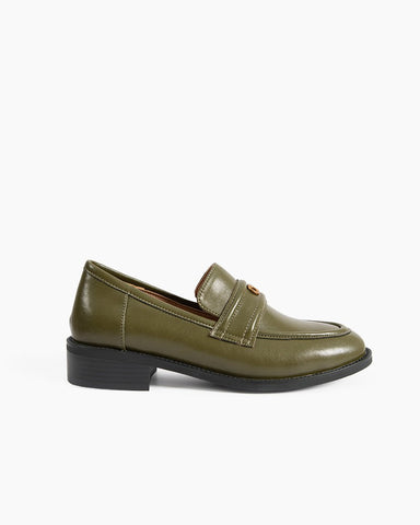 Comfortable Lug-Sole Leather Loafers