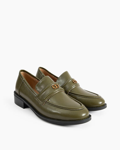 Comfortable Lug-Sole Leather Loafers