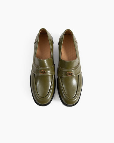 Comfortable Lug-Sole Leather Loafers