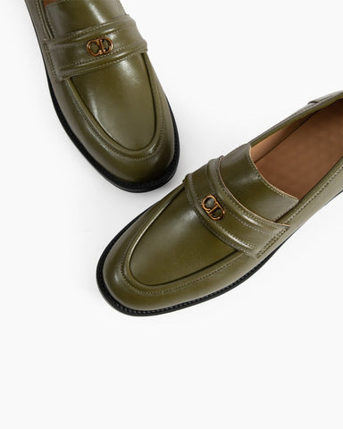 Comfortable Lug-Sole Leather Loafers