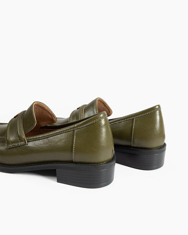 Comfortable Lug-Sole Leather Loafers