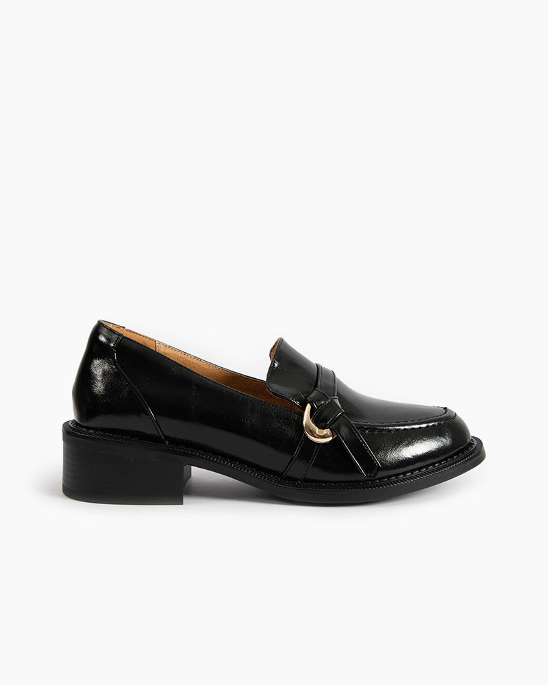 Comfortable Leather Slip On Chunky Loafers