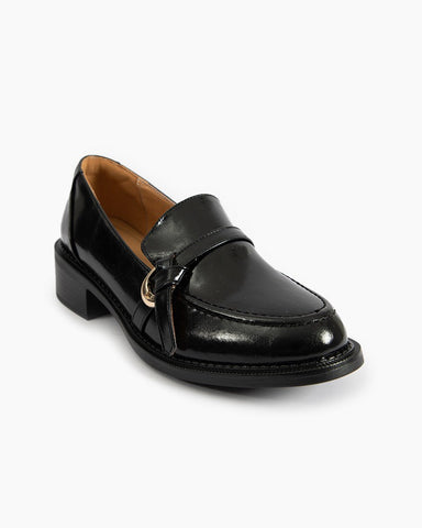 Comfortable Leather Slip On Chunky Loafers