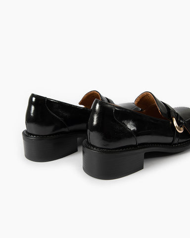 Comfortable Leather Slip On Chunky Loafers