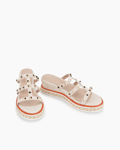 Espadrille Wedges Slides Rivets Sandals