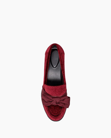 [Pre-Order] Low-heeled Round-toe Bow Loafers