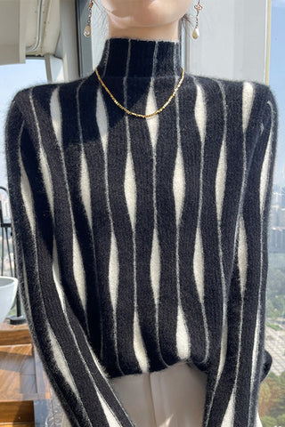 Regular Fit Striped Urban Turtleneck Sweater