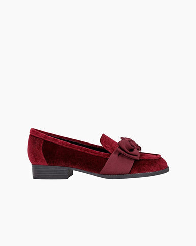 [Pre-Order] Low-heeled Round-toe Bow Loafers