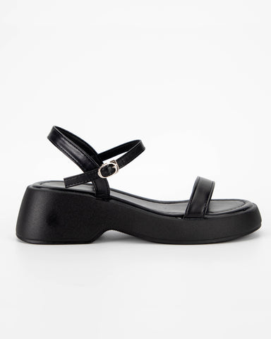 One Buckle Strap Soft Leather Thick Bottom Sandals