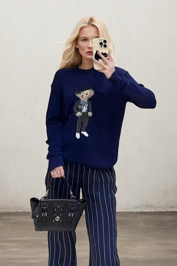 Sunday Brunch Bliss Crew Neck Long Sleeve Sweater