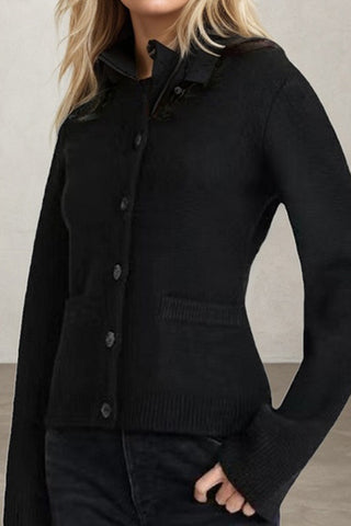 Warm Embrace-Round Neck Solid Color Knitted Jacket Cardigan