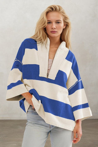 Stripe Long Sleeve Crop Rugby Shirt