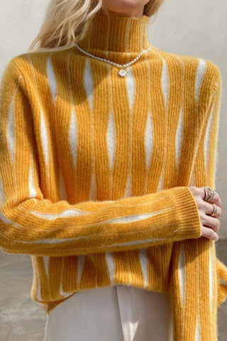 Regular Fit Striped Urban Turtleneck Sweater