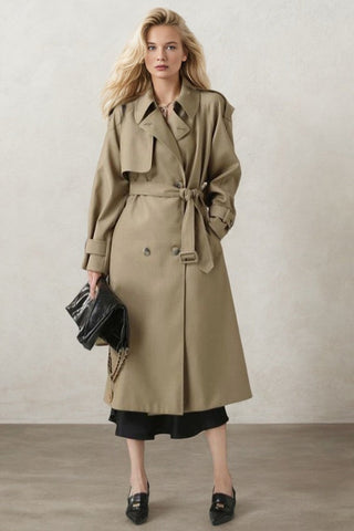 Pre Order Effortless Errands Solid Color V-neck trench coat