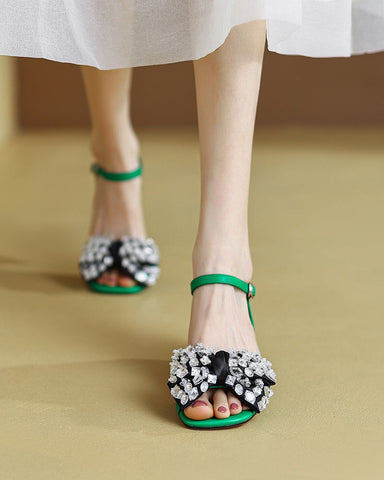 Rhinestone-Bow-Buckle-Mid-Heel-Sandals