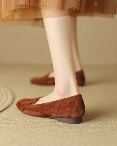 Vintage-Frosted-Soft-Sheepskin-Flat-Shoes