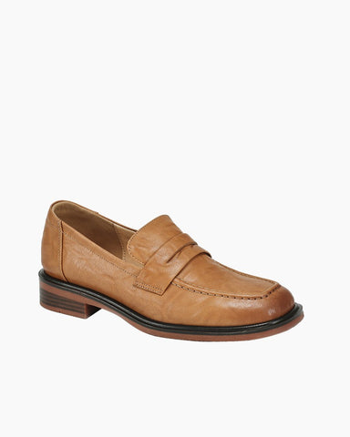 Leather-Round-Toe-Flat-Low-Heeled-Loafers