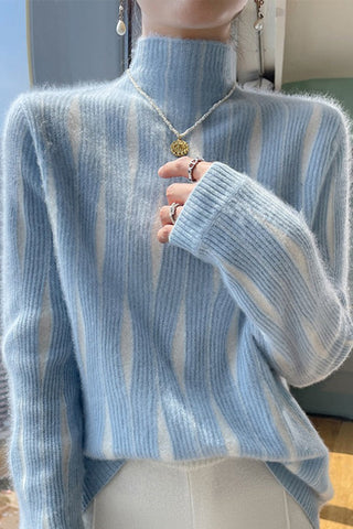 Regular Fit Striped Urban Turtleneck Sweater