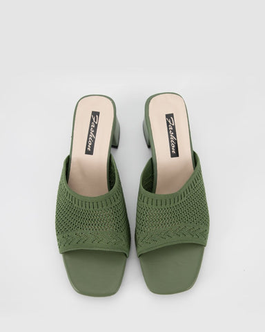 Fly Knit One-Line Mid-Heeled Sandals