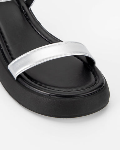 One Buckle Strap Soft Leather Thick Bottom Sandals