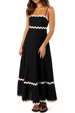 Sleeveless Lace Patchwork Strapless Maxi Dress