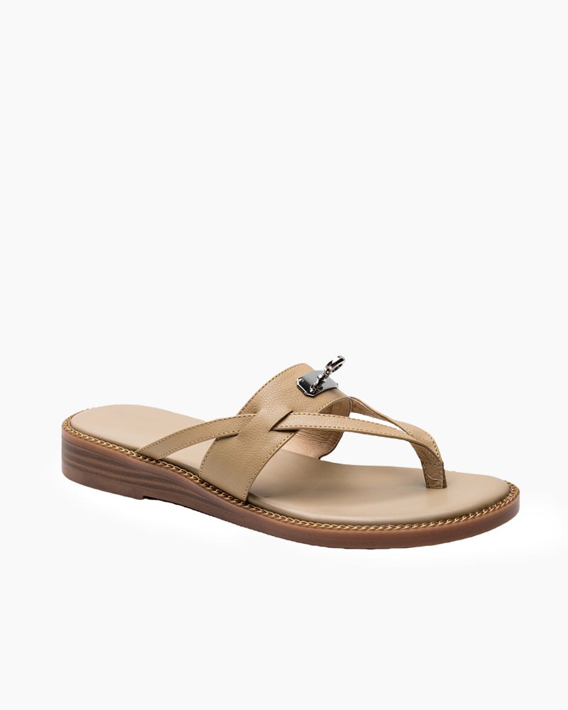 Roman-Style-Genuine-Leather-Clip-Toe-Flip-Flops