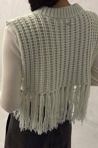 Pre Order Effortless Chic Fringe Trim Sweater Vest