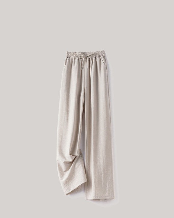 Vintage Wash Linen Tencel Wide Leg Pants