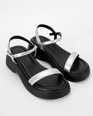 One Buckle Strap Soft Leather Thick Bottom Sandals