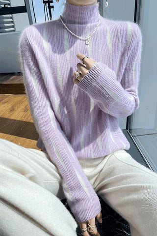 Regular Fit Striped Urban Turtleneck Sweater