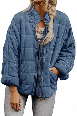 Casual Cool Solid Color Stand Collar Warm Jacket