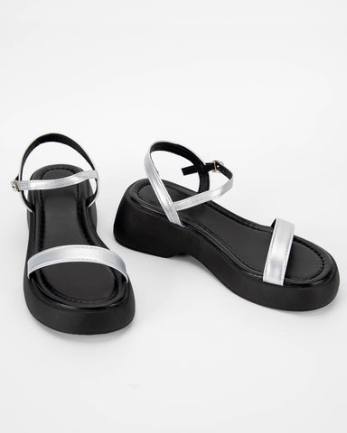 One Buckle Strap Soft Leather Thick Bottom Sandals