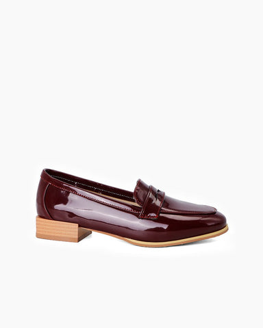 Big Size Patent Leather Flat Loafers