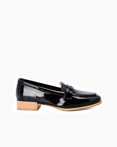 Big Size Patent Leather Flat Loafers