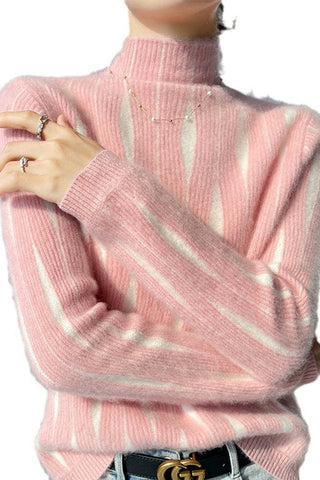 Regular Fit Striped Urban Turtleneck Sweater