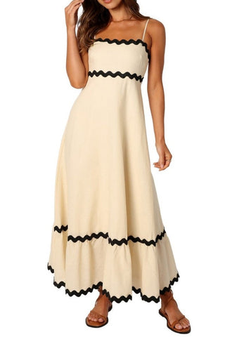 Sleeveless Lace Patchwork Strapless Maxi Dress