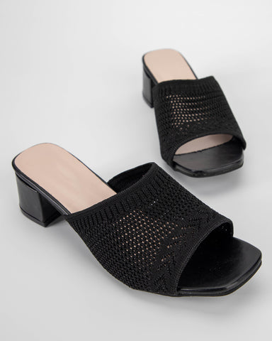 Fly Knit One-Line Mid-Heeled Sandals