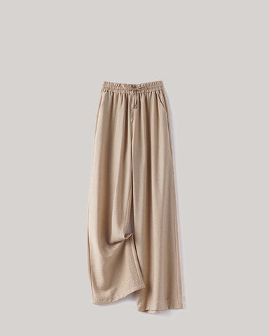 Vintage Wash Linen Tencel Wide Leg Pants