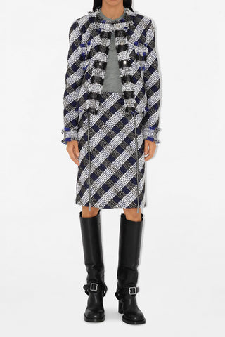 Pre Order Cropped Check Tweed Jacket & Skirt Set